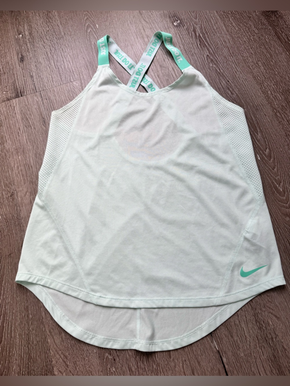Nike Dri-FIT Mint Green Racerback Tank Top Small Athletic Mesh Strap Workout